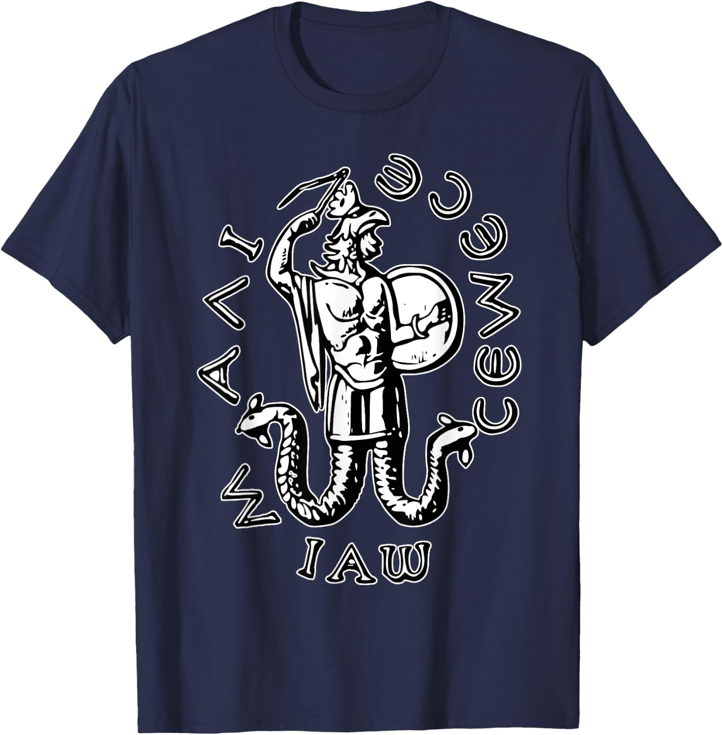 Abraxas God IAO, God GAIO Black T-Shirt - T-Shirt | Navy