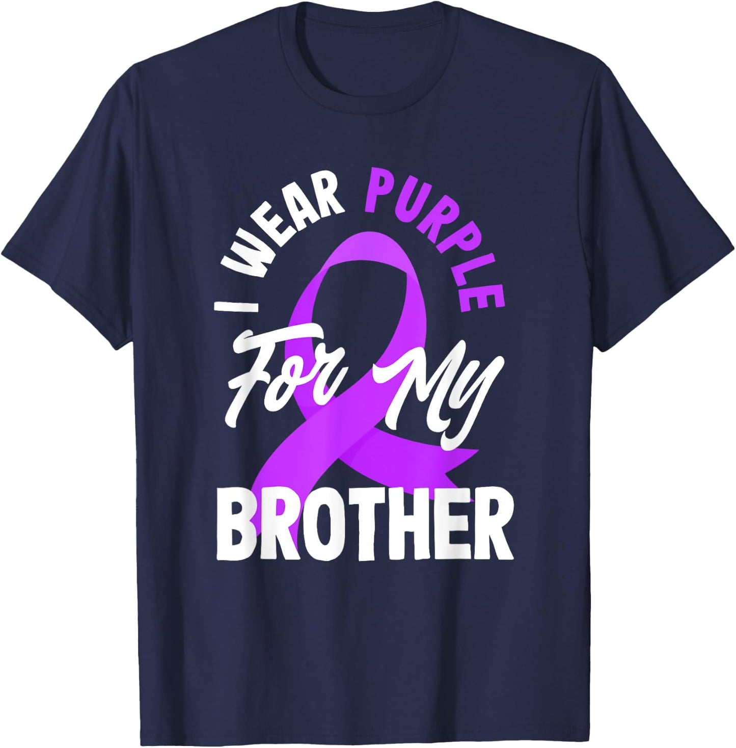 Je porte du violet pour sensibiliser mon frère à l'épilepsie T-Shirt - T-Shirt | Navy