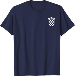 Croatia Coat of Arms Croatia Flag White Chessboard , black T-Shirt - T-Shirt | Navy