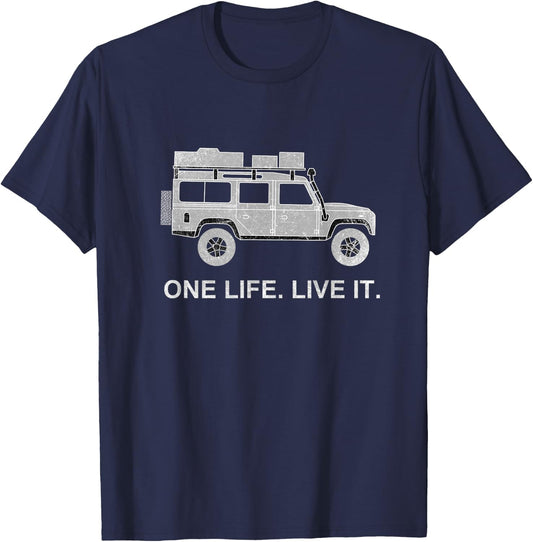 Roof Tent Defender Off-Road 4x4 Travel Vehicle T-Shirt - T-Shirt | Navy