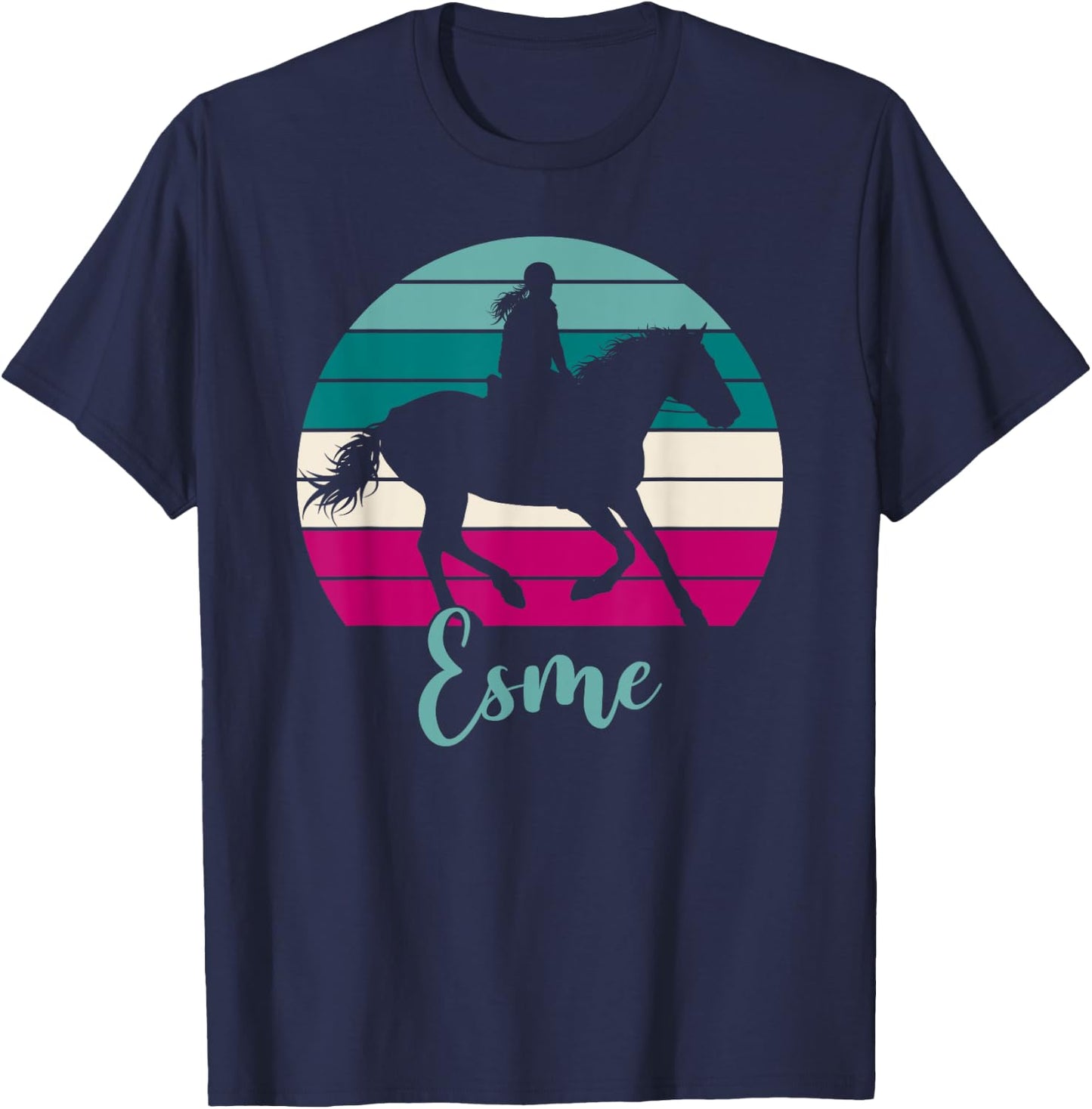 Esme Name Gift - Equestrian Shirt Esme Horse Girl T-Shirt - T-Shirt | Navy
