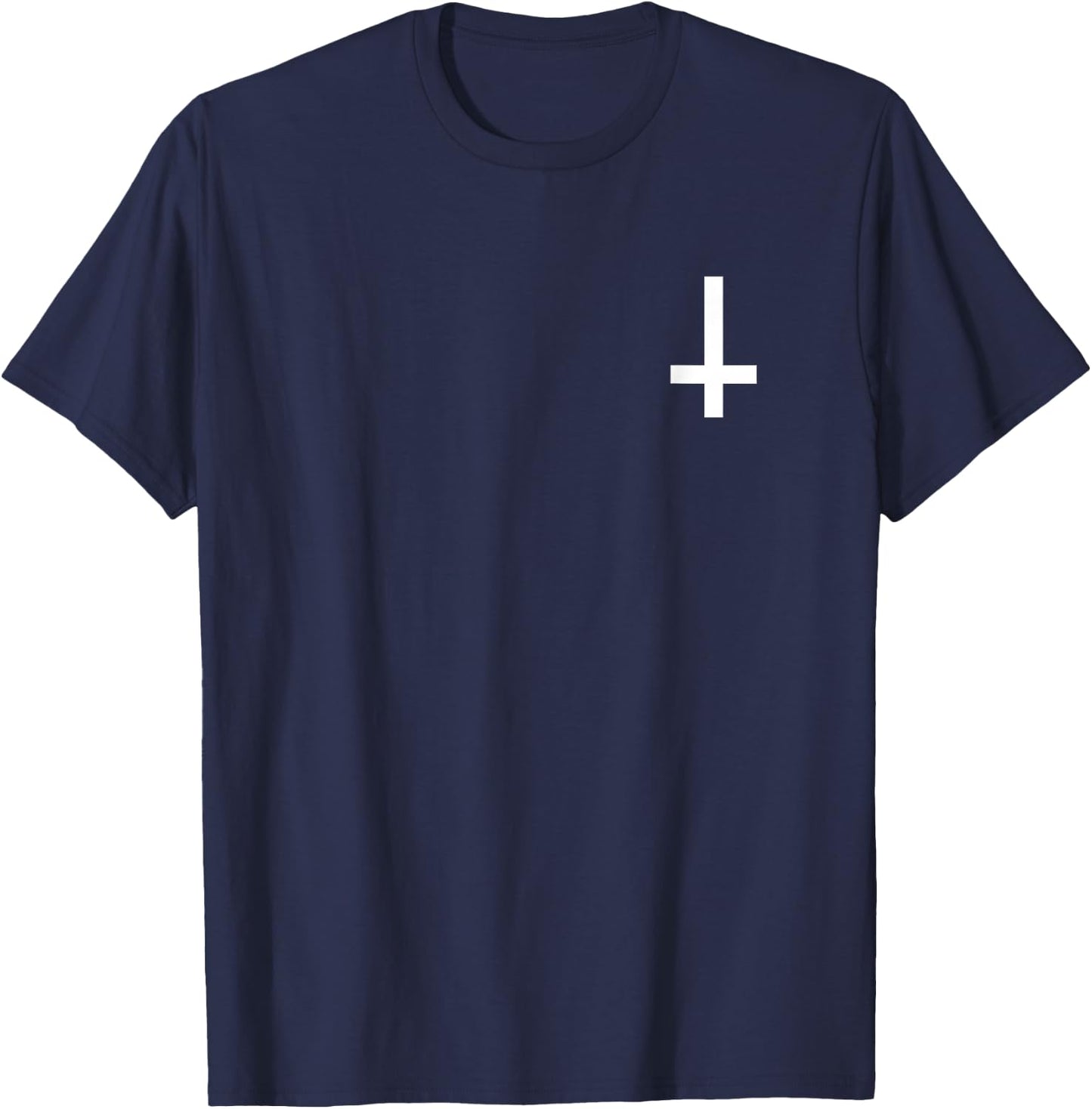 Umgedrehtes Kreuz dezent Atheist Antichrist T-Shirt - T-Shirt | Navy