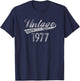 Vintage Since 1977 Retro Birthday Gift T-Shirt - T-Shirt | Navy