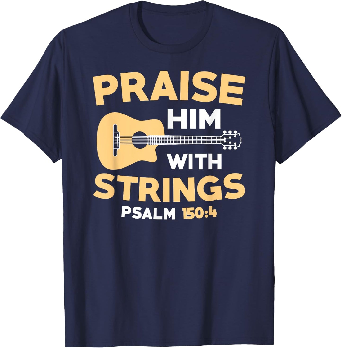 Christian Music Church Guitar Bass Jesus Rock Gift T-Shirt - T-Shirt | Navy