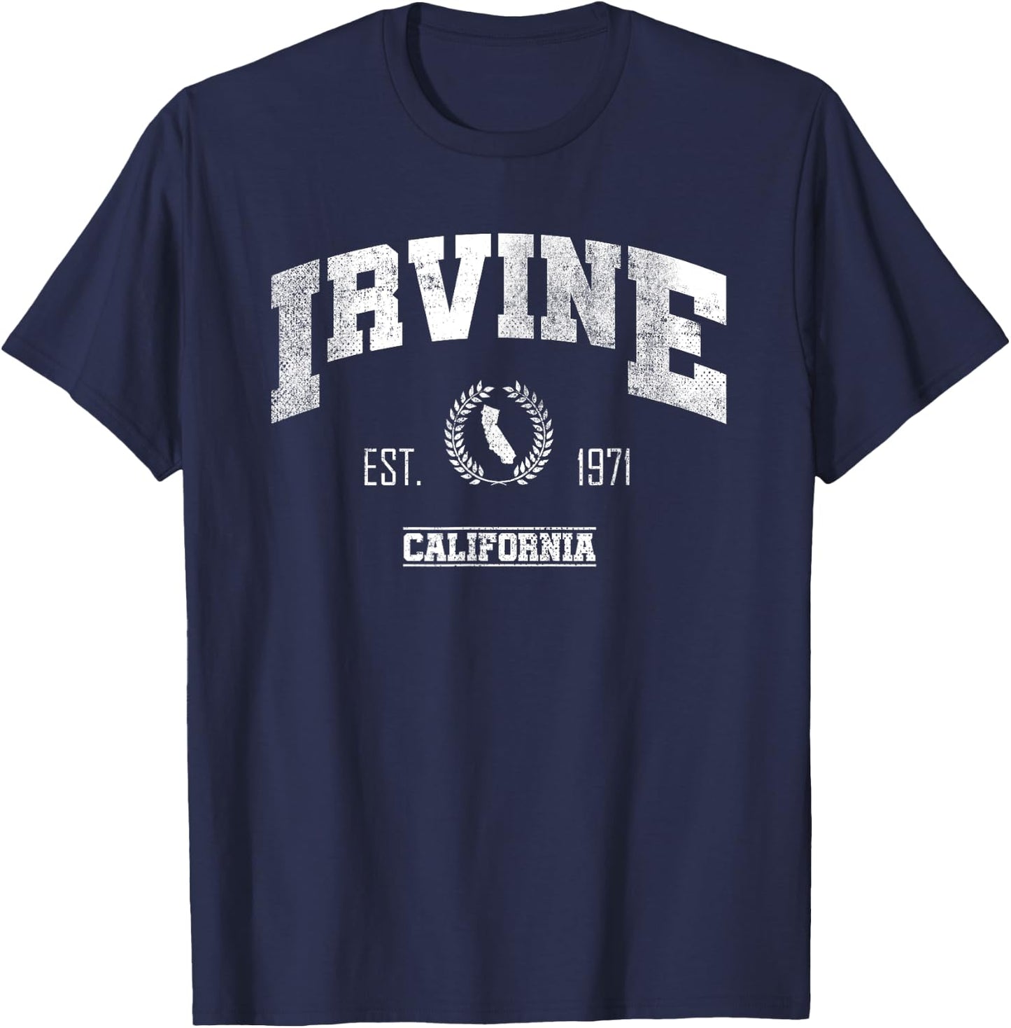 Irvine CA | California | Vintage Throwback T-Shirt - T-Shirt | Navy