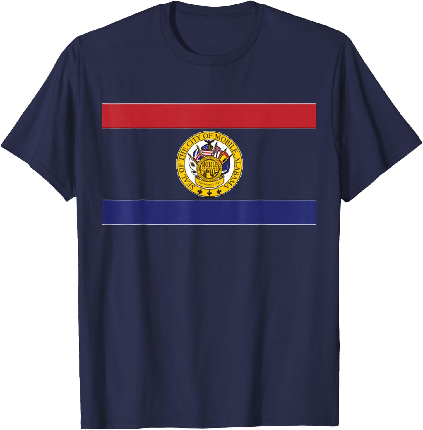 Mobile Alabama Flag T-Shirt - T-Shirt | Navy