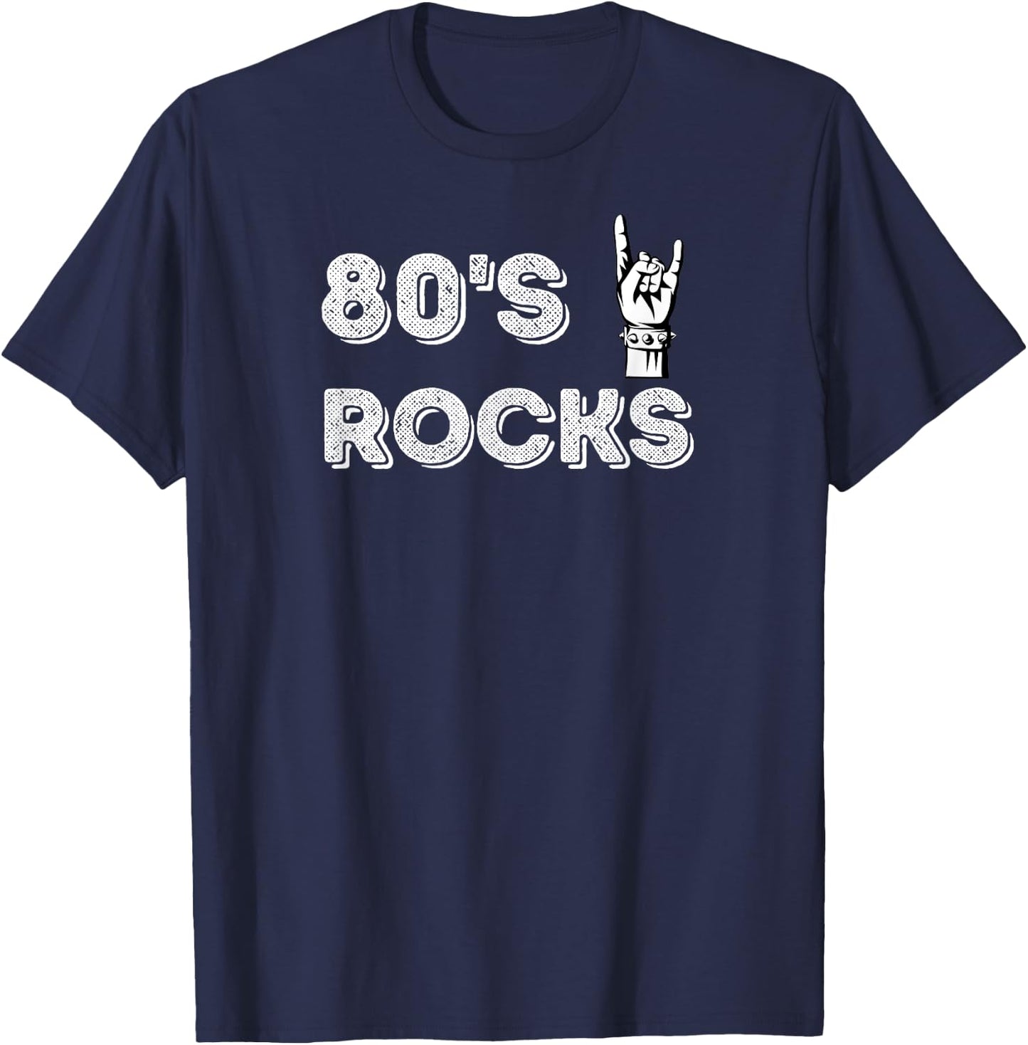 80's Rocks Vintage Rock And Roll T-Shirt - T-Shirt | Navy