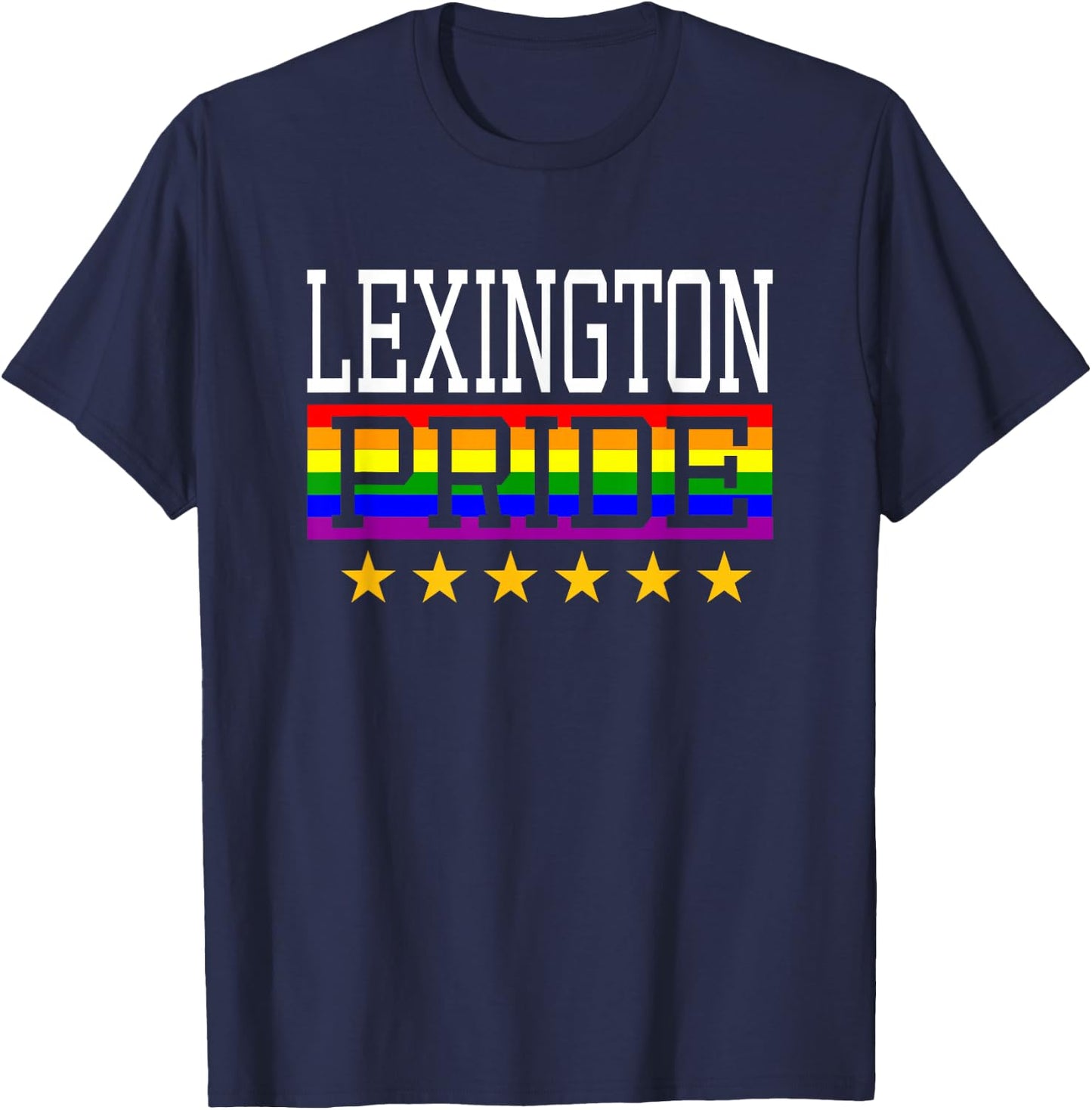 Lexington Pride Kentucky Gay Lesbian Queer LGBT Rainbow Flag T-Shirt - T-Shirt | Navy