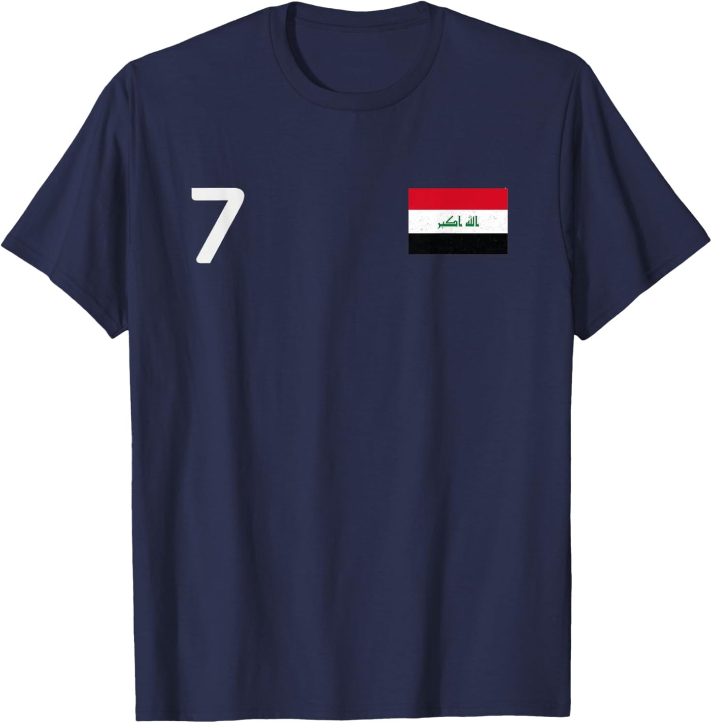 Iraq Number 7 National Flag Country Pride Heritage T-Shirt - T-Shirt | Navy