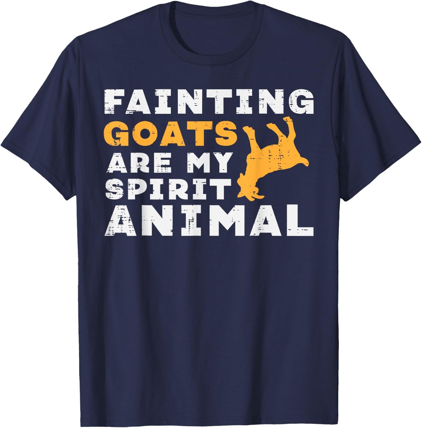 Fainting Goats My Spirit Animal Funny Farmer Men Women Kids T-Shirt - T-Shirt | Navy