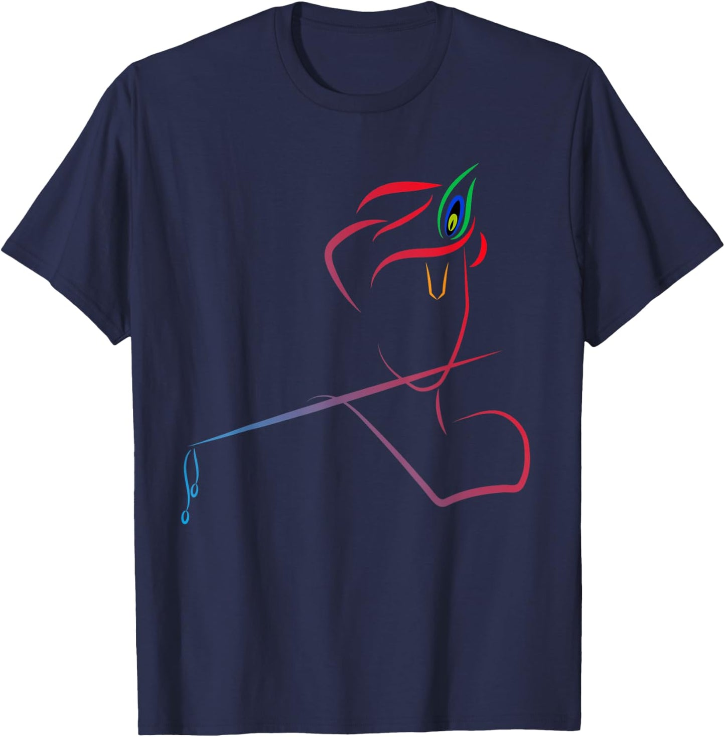 Lord Sri Krishna Designed T-Shirt - T-Shirt | Navy