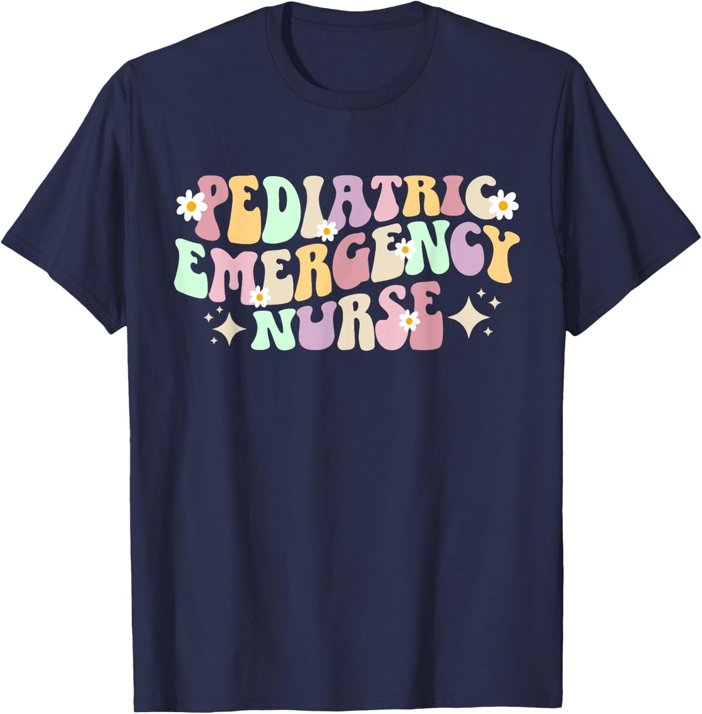 Pediatric Emergency Nurse Groovy Peds ER Nurse T-Shirt - T-Shirt | Navy