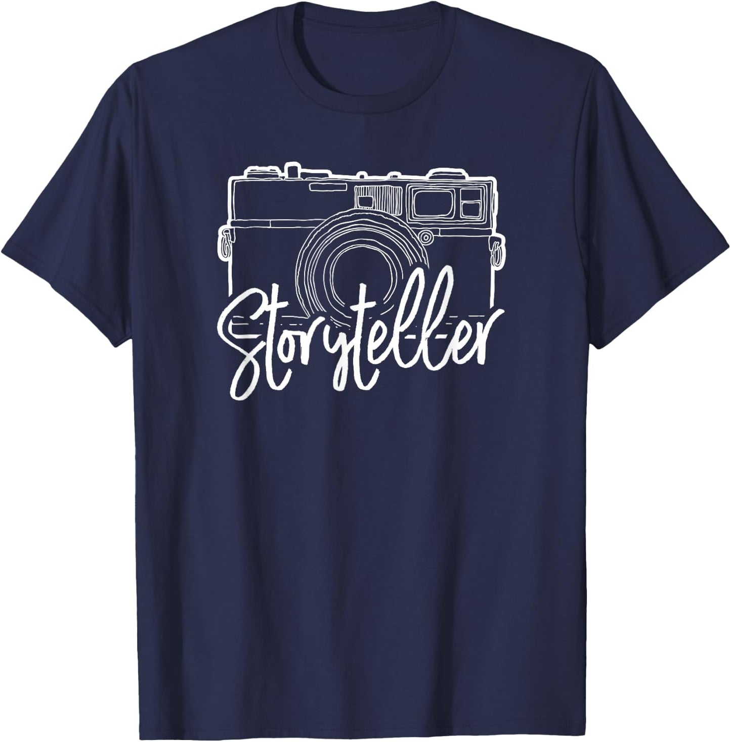 Cute Photography Storyteller With Camera T-Shirt - T-Shirt | Navy