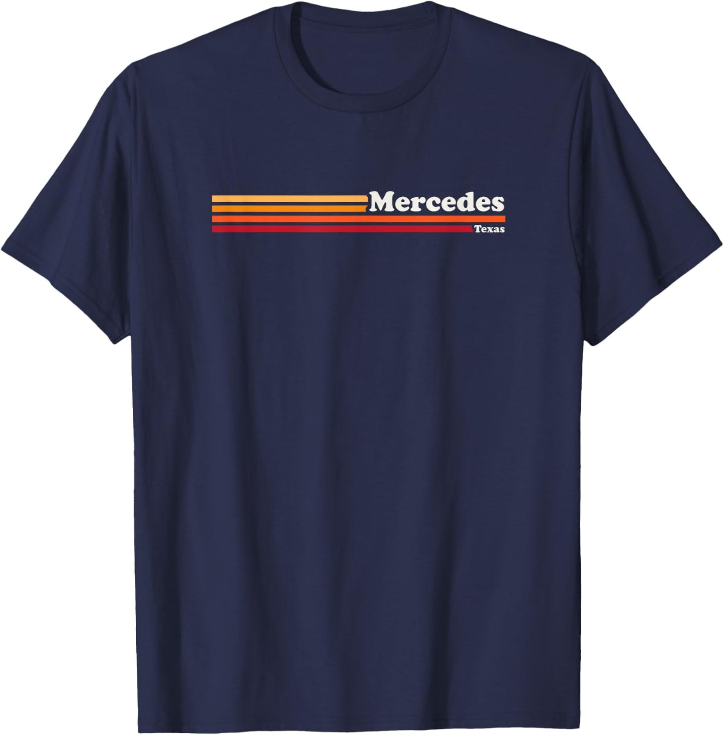 Vintage 1980s Graphic Style Mercedes Texas , black, s T-Shirt - T-Shirt | Navy