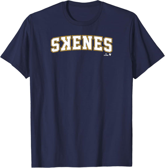 Paul Skenes: Jersey Front & Back #30 - Pittsburgh Baseball T-Shirt - T-Shirt | Navy