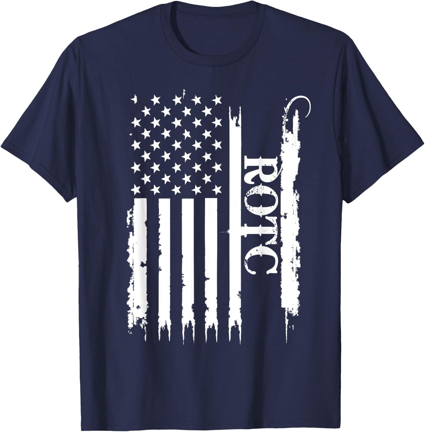 ROTC United States Distressed w US Flag T-Shirt - T-Shirt | Navy