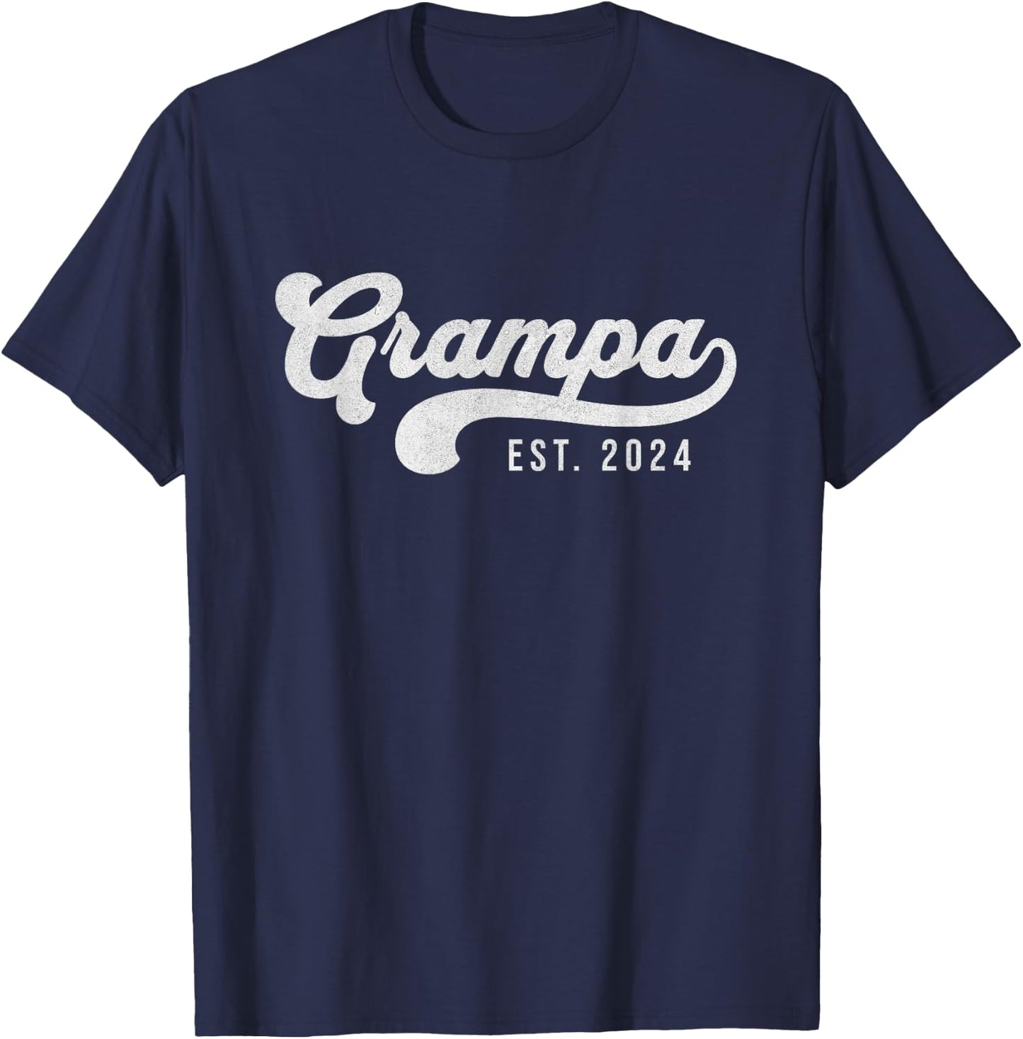 Grampa Est 2024 New Grandpa Promoted To Grampa Father's Day T-Shirt - T-Shirt | Navy