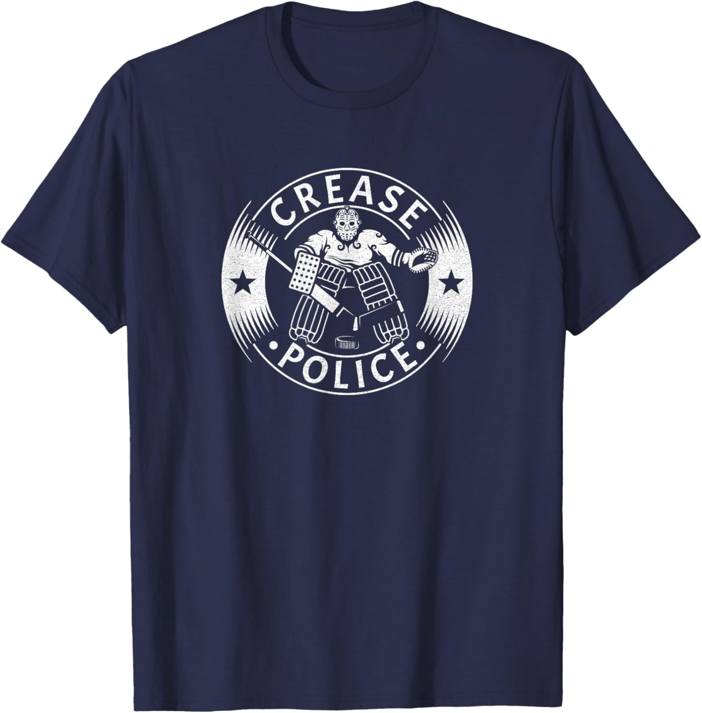 Crease Police Ice Hockey Goalie T-Shirt - T-Shirt | Navy