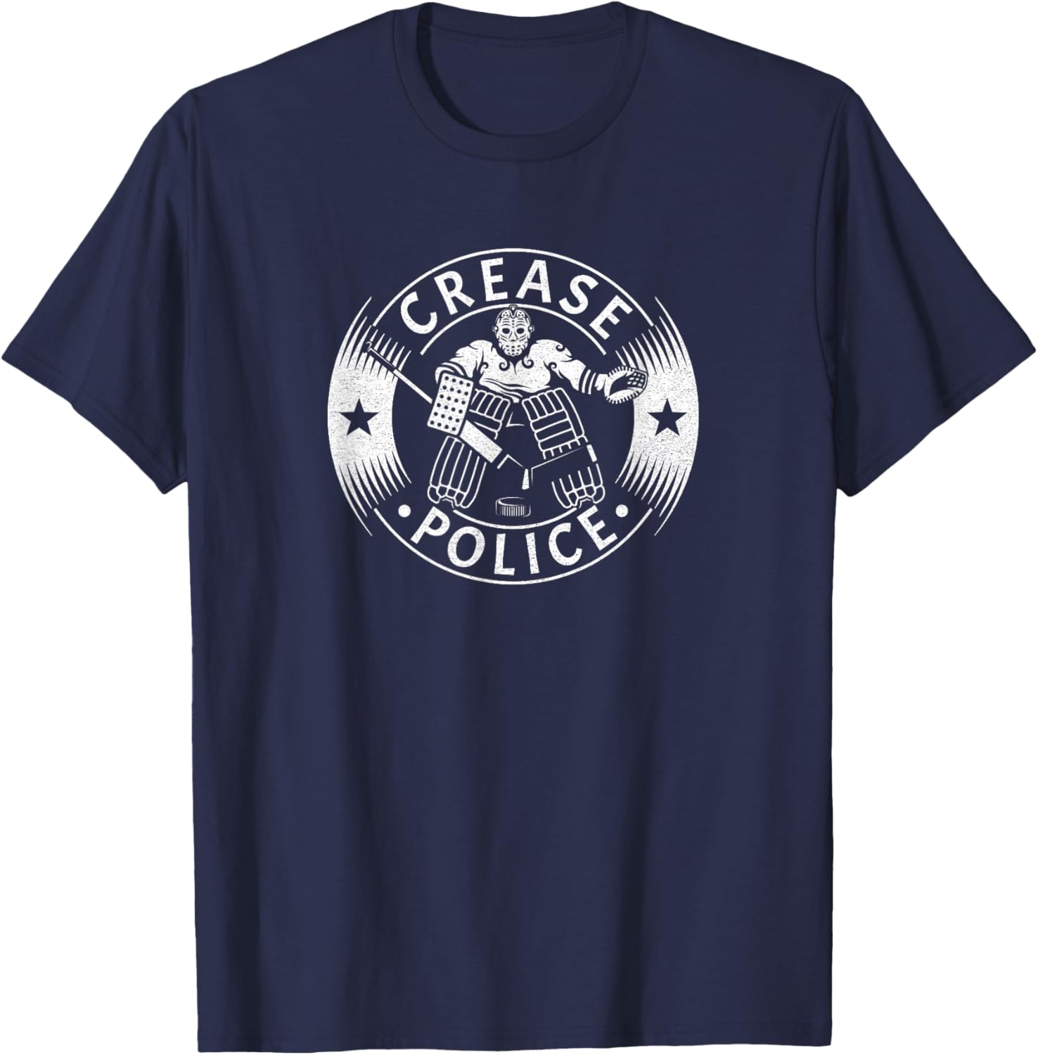 Crease Police Ice Hockey Goalie T-Shirt - T-Shirt | Navy
