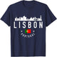 Lisbon Portugal Skyline Portuguese Flag Pride Souvenir T-Shirt - T-Shirt | Navy