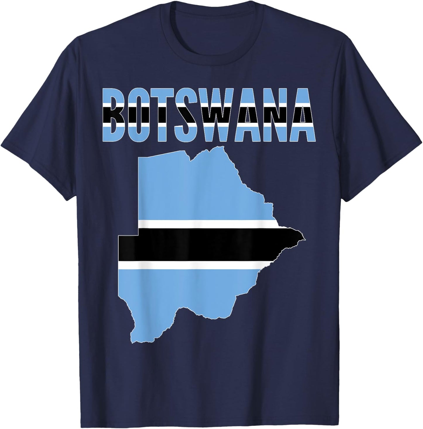 Botswanan - Botswana Country Map Flag T-Shirt - T-Shirt | Navy