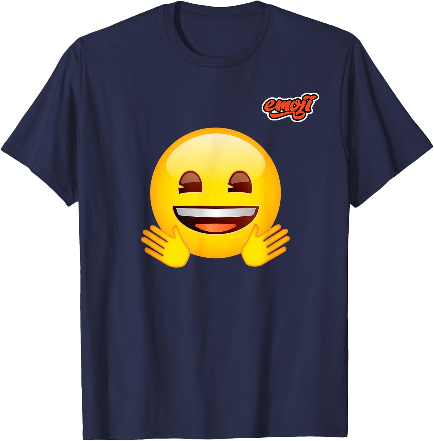 excité visage heureux Brillant T-Shirt - T-Shirt | Navy