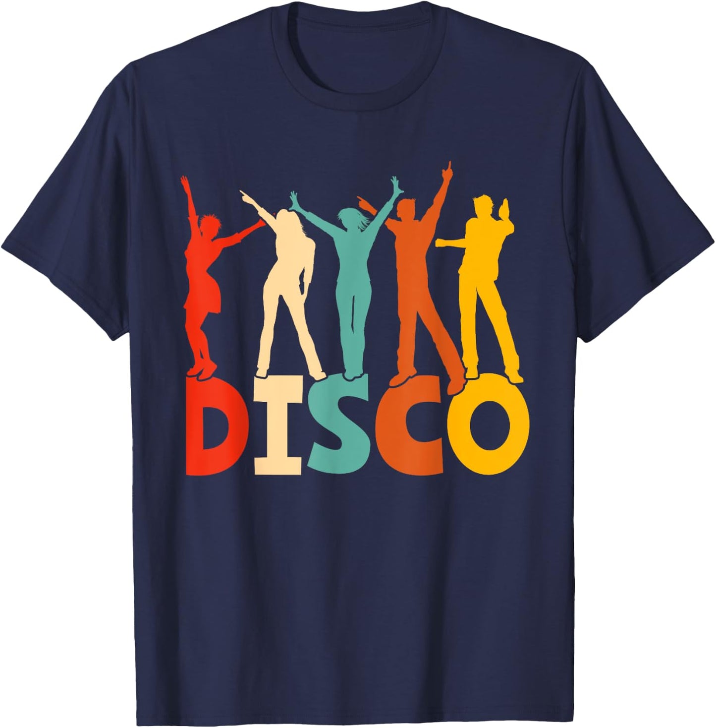 Disco 70s Disco Themed Vintage Dancing T-Shirt - T-Shirt | Navy