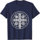 St. Benedict Medal - Traditional Latin Catholic Christian T-Shirt - T-Shirt | Navy