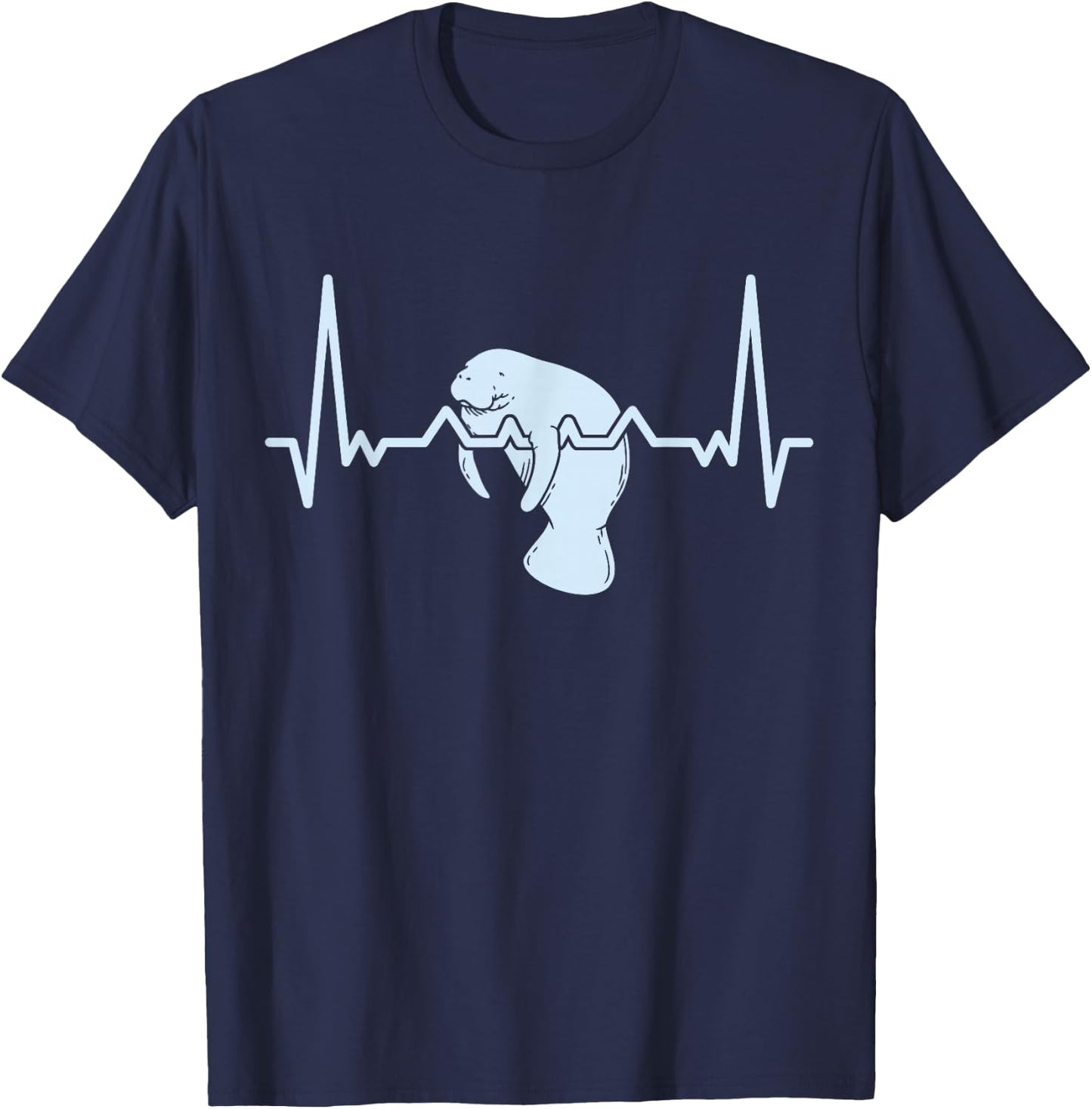 Manatee I Heartbeat I Love Manatees I Manatee T-Shirt - T-Shirt | Navy