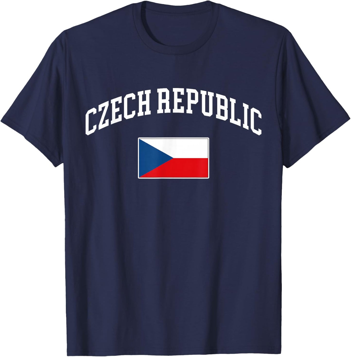 Czech Republic Flag Czechia Retro Vintage Classic Graphic T-Shirt - T-Shirt | Navy