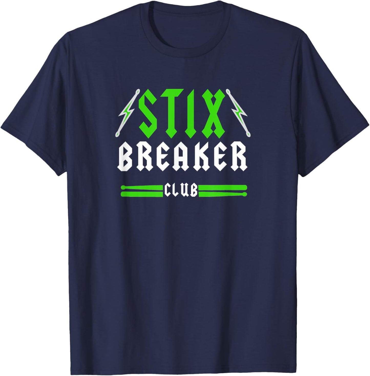 Pound Fitness with Drumsticks Graphic 'Stix Breaker Club' T-Shirt - T-Shirt | Navy