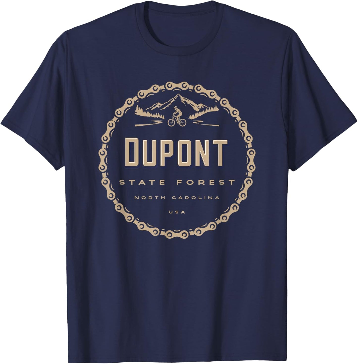 Dupont State Forest North Carolina Mountain Bike Biking T-Shirt - T-Shirt | Navy