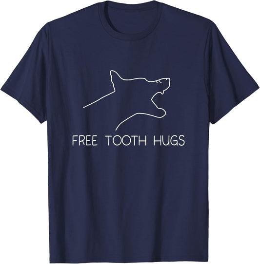 Doberman Pinscher Dog Dobie Free Tooth Hugs T-Shirt - T-Shirt | Navy