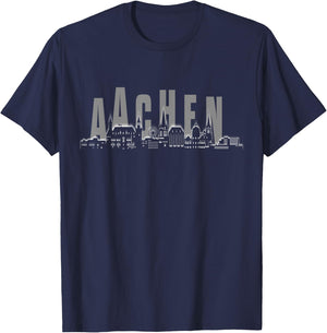 Aachen Skyline T-Shirt - T-Shirt | Navy