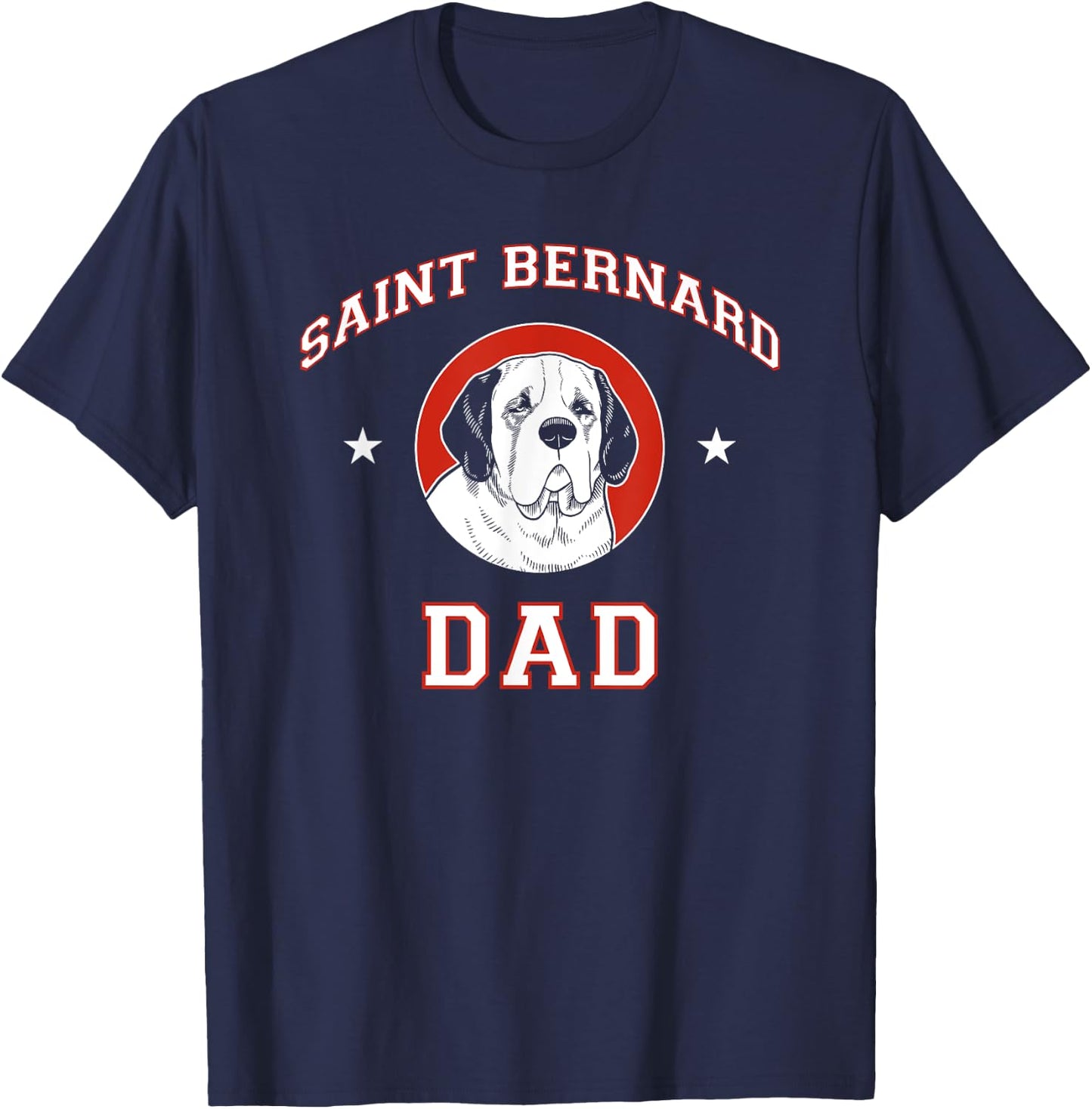 Saint Bernard Dad Dog Father Men Women Kids T-Shirt - T-Shirt | Navy