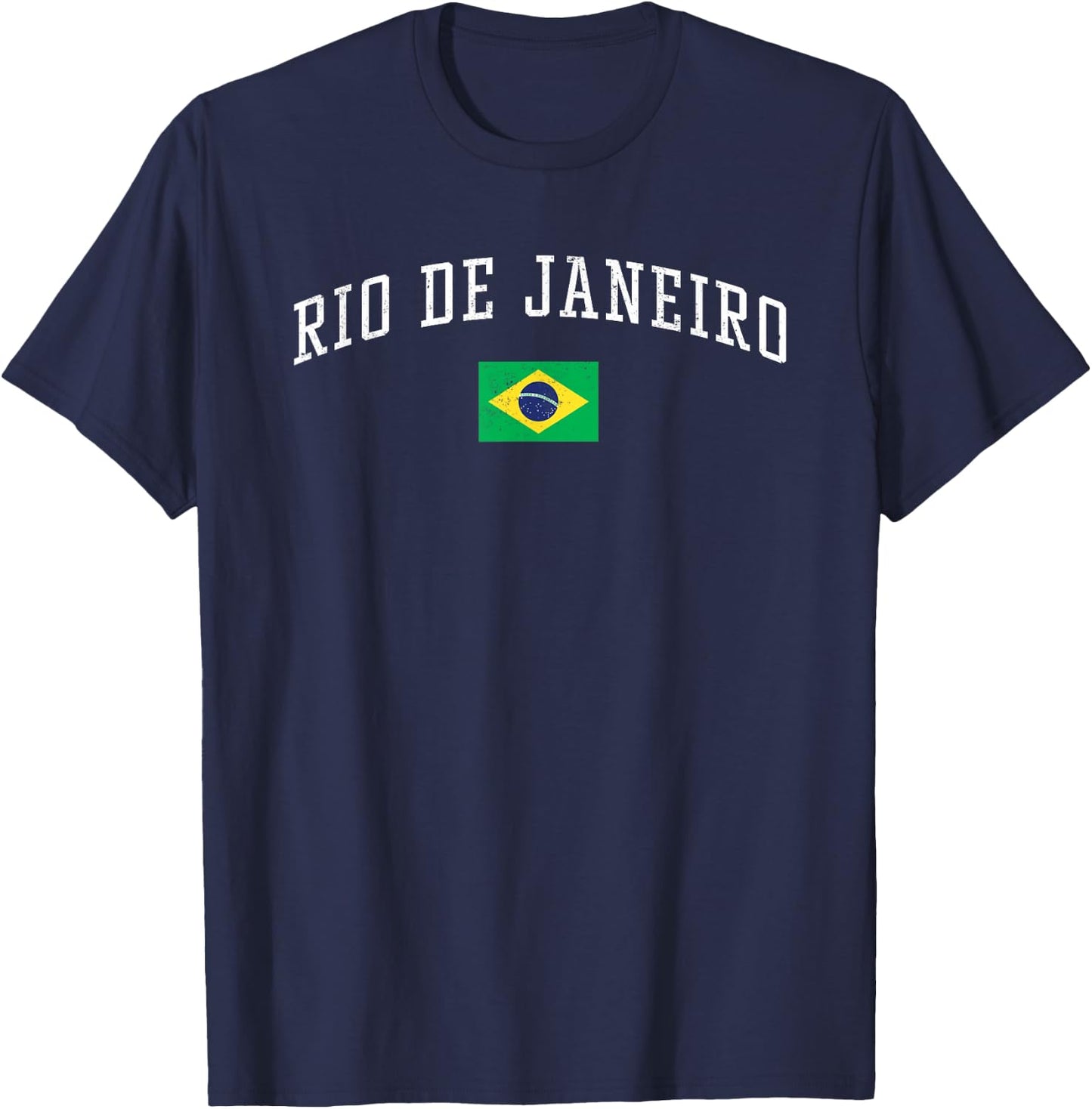 Vintage Rio de Janeiro Brasil Country Flag Souvenir Vacation T-Shirt - T-Shirt | Navy