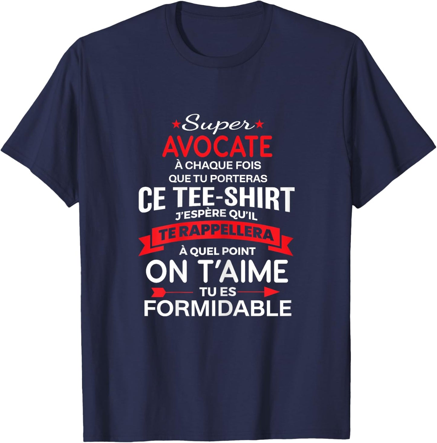 Super Avocate on t'aime gift woman Avocate T-Shirt - T-Shirt | Navy