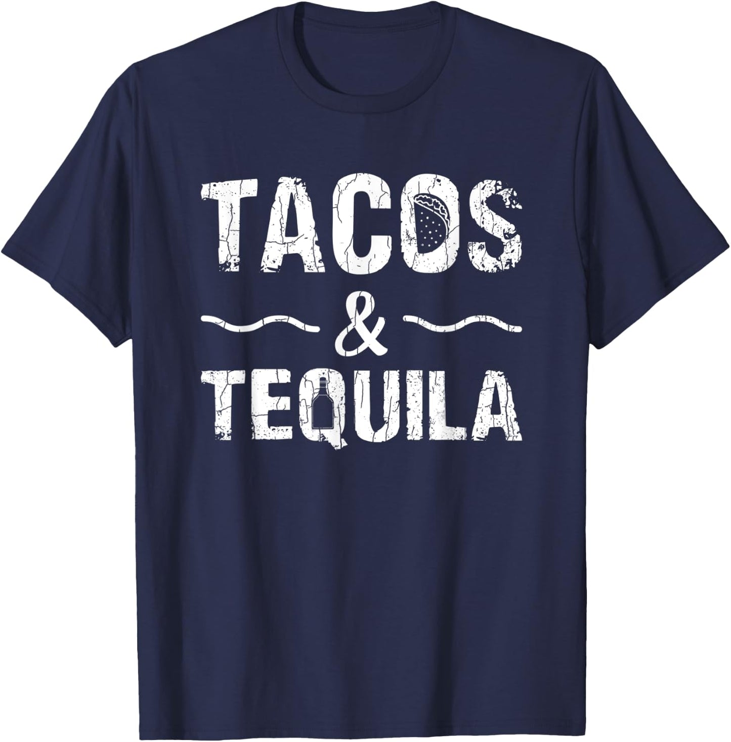 Tacos And Tequila Funny Taco Mexican Food Lover Graphic T-Shirt - T-Shirt | Navy