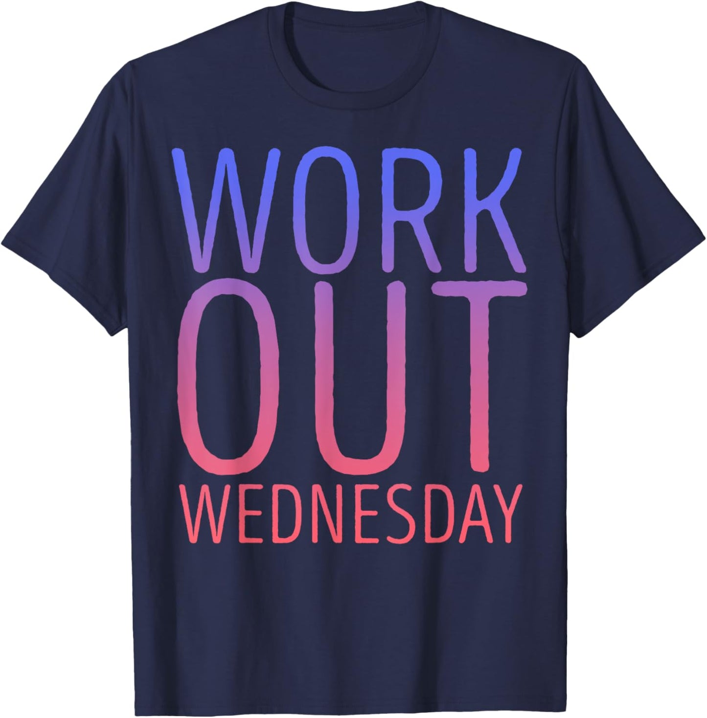 Workout Wednesday Purple Pink Gradient T-Shirt - T-Shirt | Navy