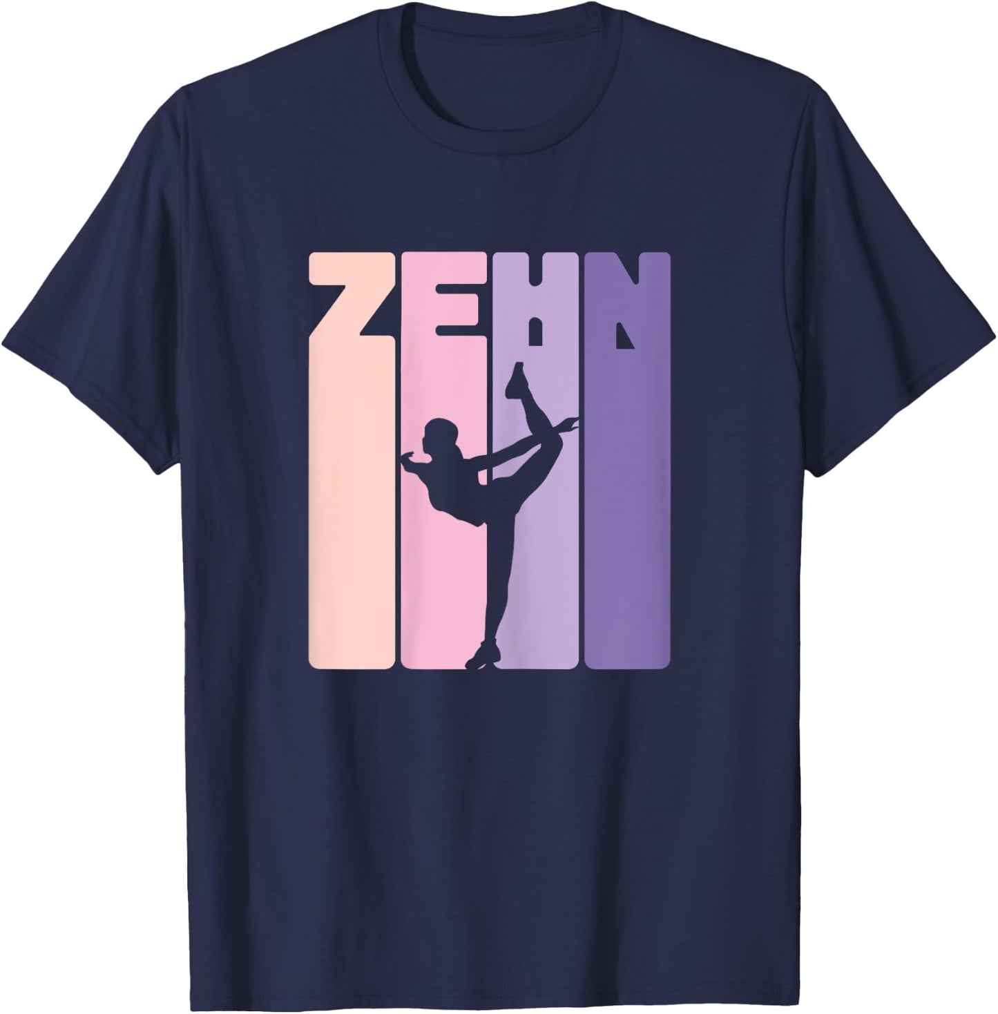 10th Birthday Gymnastic Dancer Yoga 10 Years Girls , black T-Shirt - T-Shirt | Navy