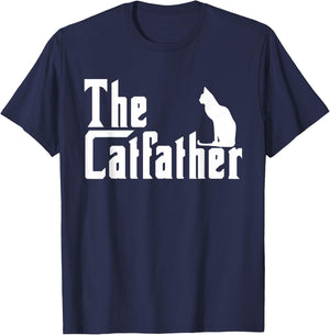 The Catfather Funny Cat Dad Father Lover T-Shirt - T-Shirt | Navy