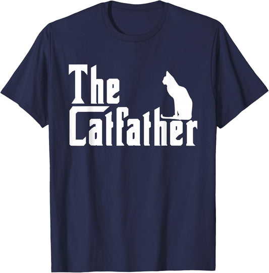 The Catfather Funny Cat Dad Father Lover T-Shirt - T-Shirt | Navy