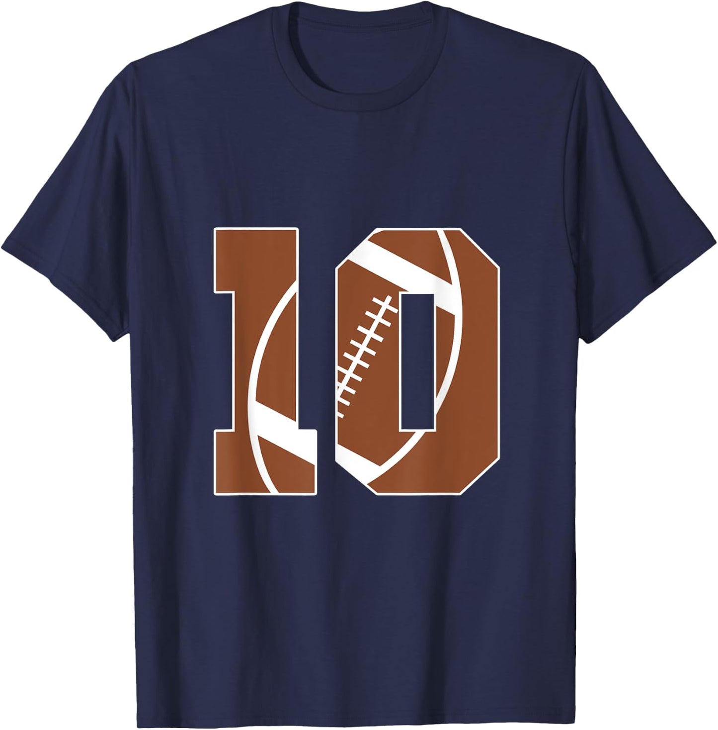 10th Birthday Kids Football Birthday Party 10 Years Old Boys T-Shirt - T-Shirt | Navy