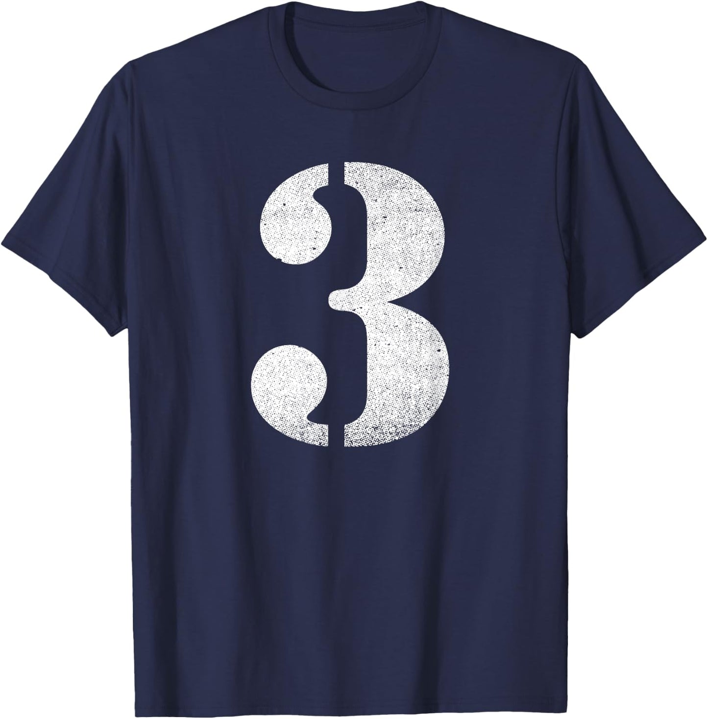 Die Zahl 3 | Ein Design mit der Zahl drei T-Shirt - T-Shirt | Navy