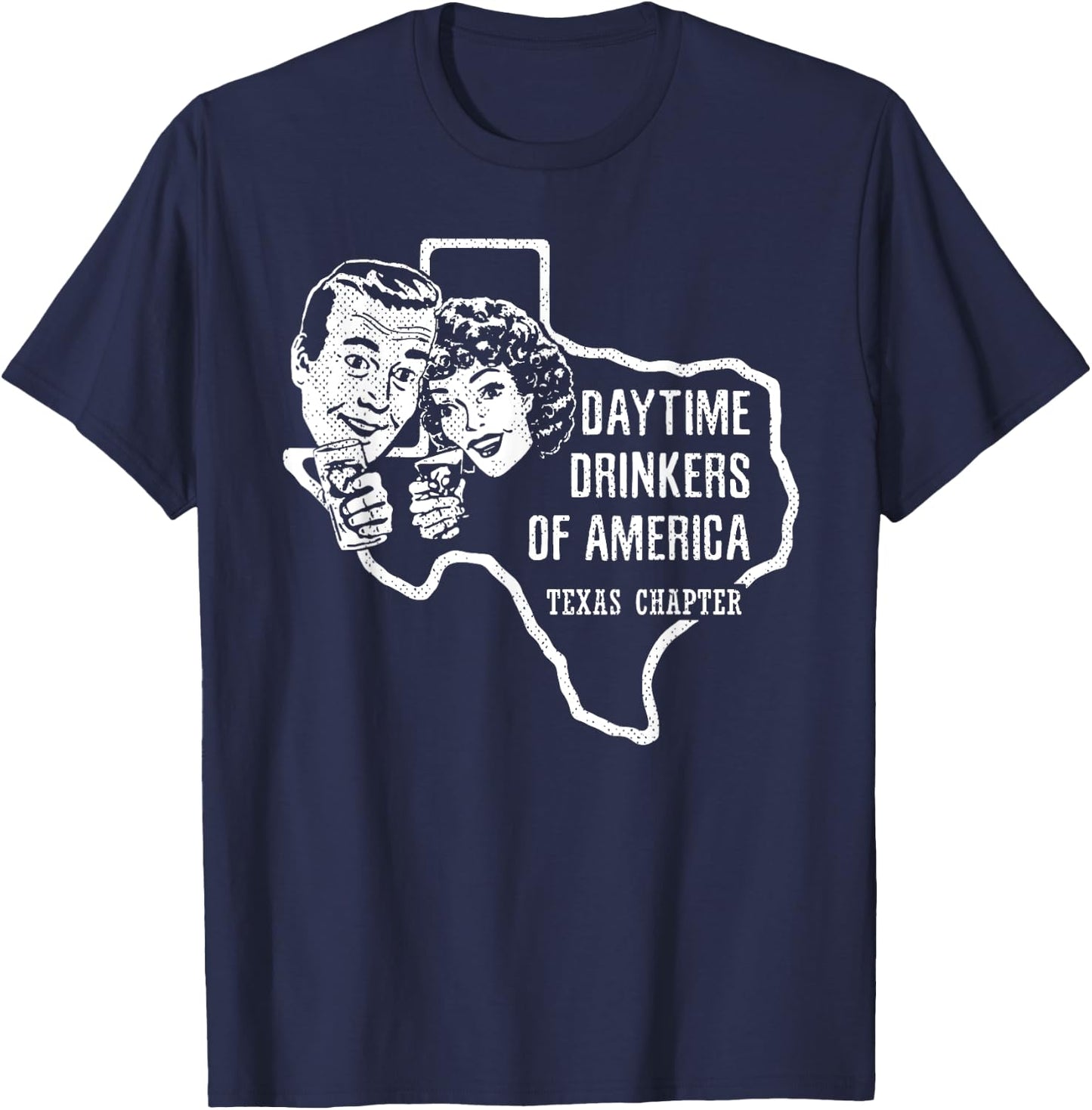 Texas Day Drinkers Shirt Alcohol Beer Wine Drinking Humor T-Shirt - T-Shirt | Navy