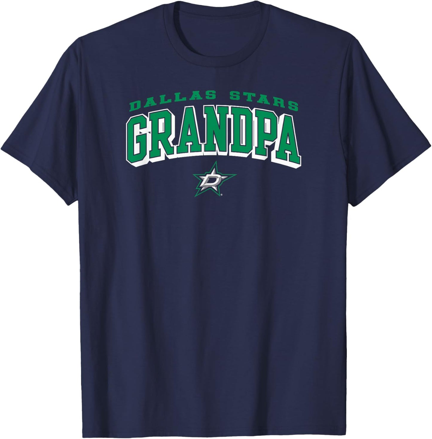 Dallas Stars Grandpa Arch Black NHL Officially Licensed T-Shirt - T-Shirt | Navy