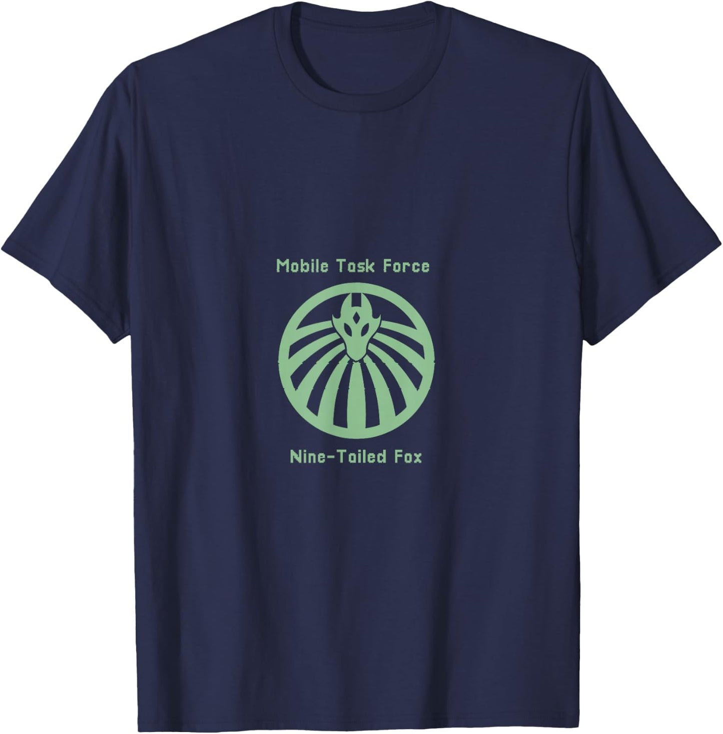 SCP Nine Tailed Fox Mobile Task Force MTF Pixelated T-Shirt - T-Shirt | Navy