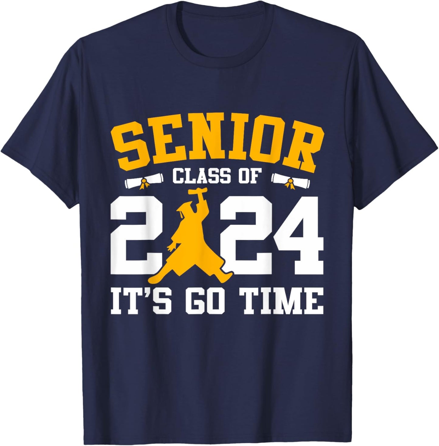 Class Of 2024 Senior 24 Shirt High School Graduation Party T-Shirt - T-Shirt | Navy