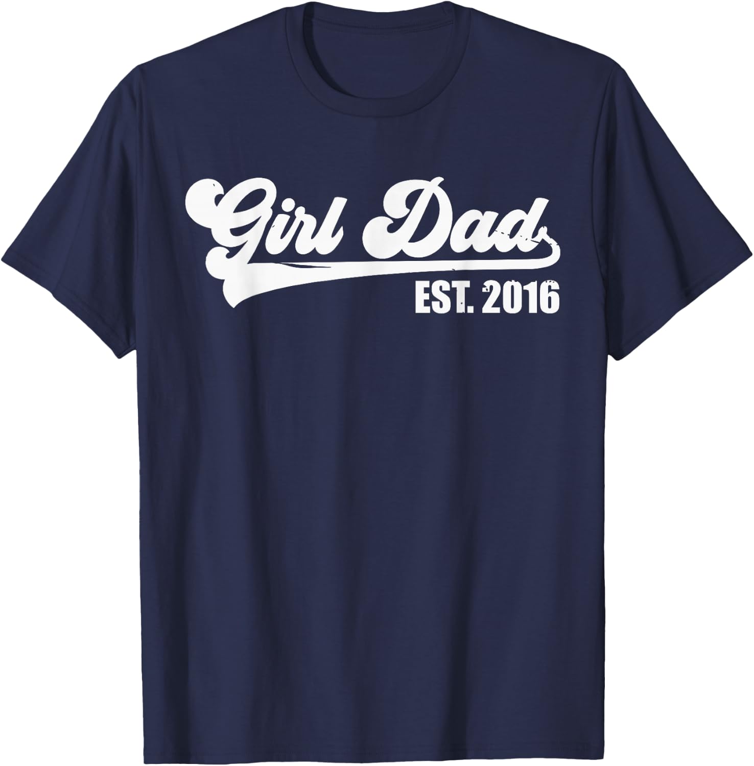Girl Dad Est 2016 Retro Proud Vintage Father of Daughters T-Shirt - T-Shirt | Navy