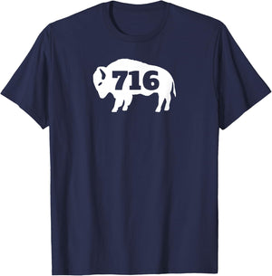 Buffalo NY Area Code 716 Pride Bison Buffalo New York T-Shirt - T-Shirt | Navy